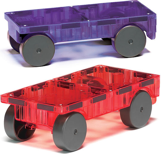 Magna-Tiles Magnetic Construction Toy Cars Set Purple & Red For Children 3+ Years