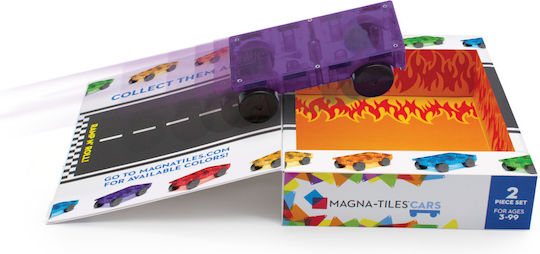 Magna-Tiles Magnetic Construction Toy Cars Set Purple & Red For Children 3+ Years