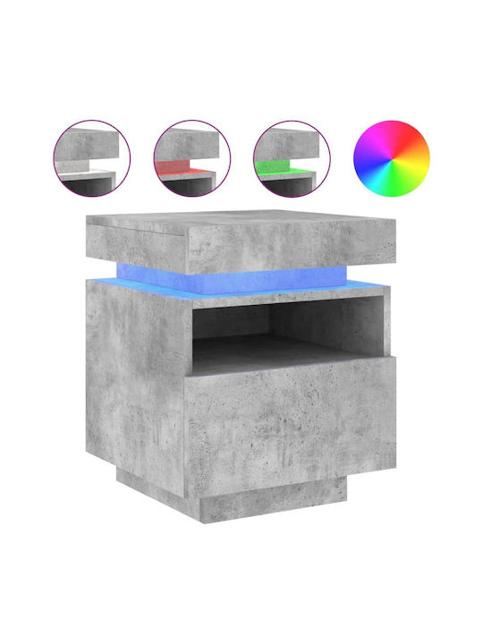 Bedside Tables Wooden Concrete Gray 2 Pieces 40x39x48.5cm