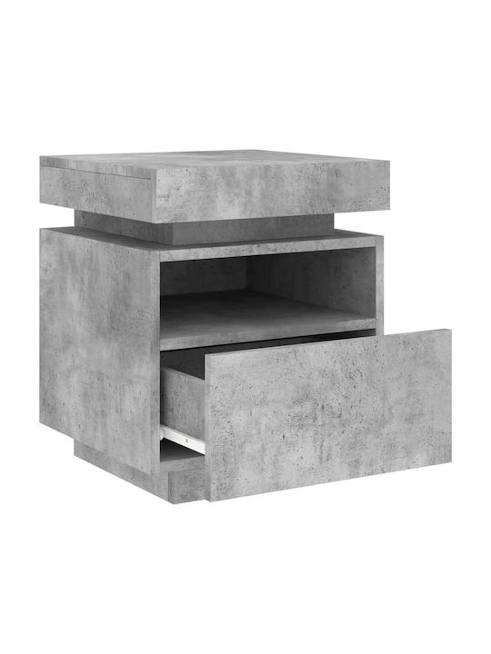 Bedside Tables Wooden Concrete Gray 2 Pieces 40x39x48.5cm