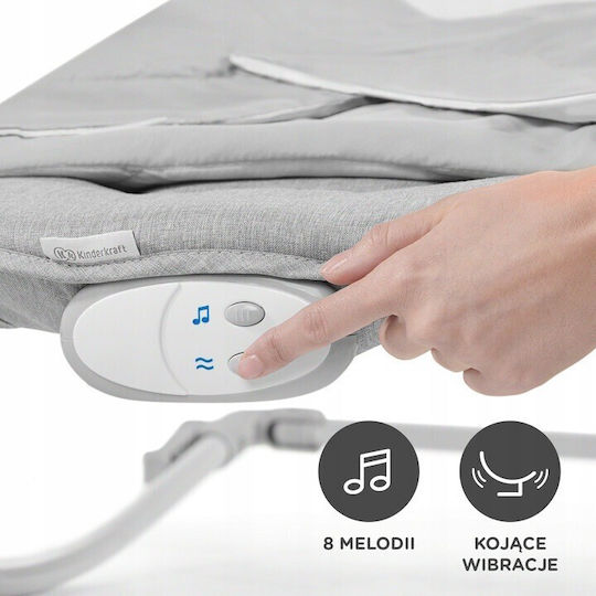Kinderkraft Electric Relax pentru Bebeluși Felio 2 cu Vibrații Gri pentru Copil până la 9kg