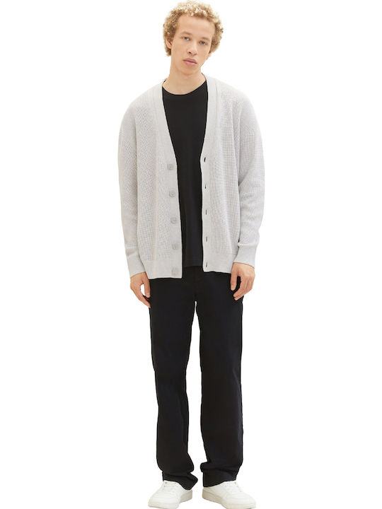 Cardigan Tricotat pentru Bărbați Men's Cardigans Light Stone Grey Melange