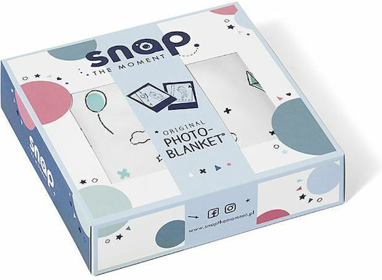 Snap the Moment Blanket Nursery Swaddling Blankets Cotton White Minty White 110x80cm