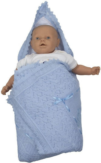 Papillon Kids Blanket Nursery Swaddling Blankets Knitted Light Blue 100x90cm