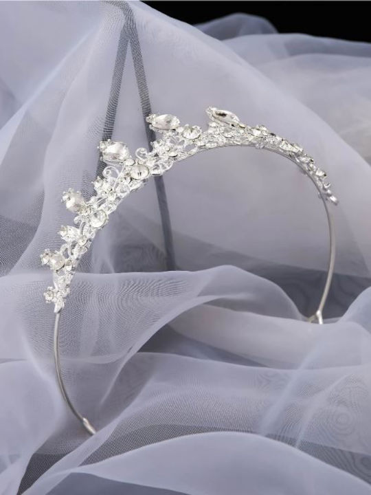 Braut Haar Tiara mit Strass Farbe Silber 3325