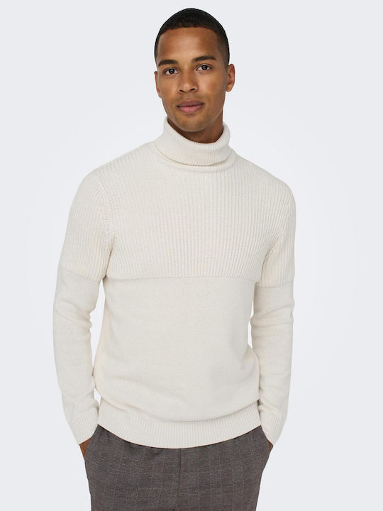 Only & Sons Turtleneck White