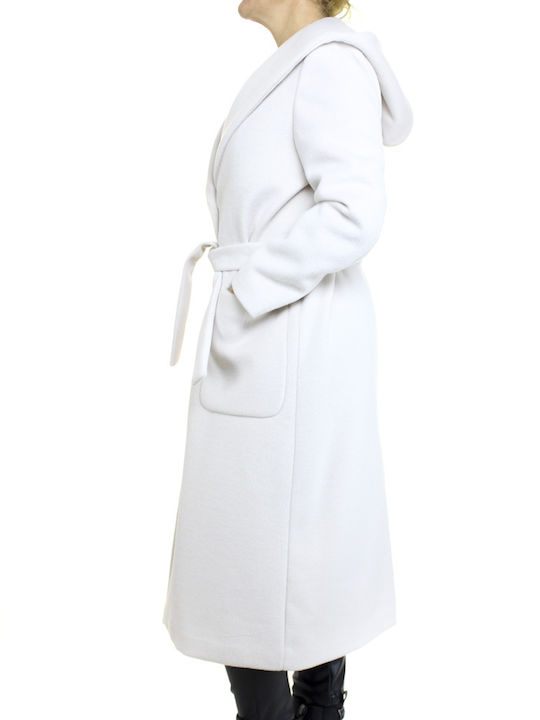 Emporio Co. Women's Midi Coat Ecru (Ecru)