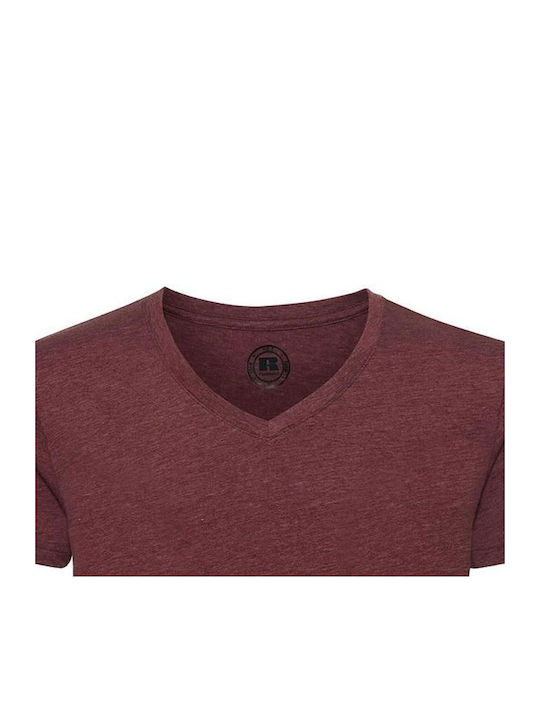 Russell Europe Men's Short Sleeve Promotional T-Shirt Maroon Marl