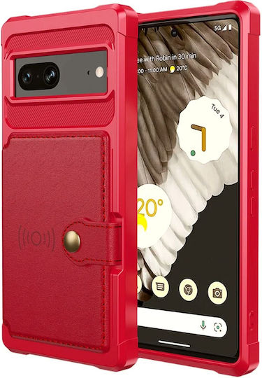 HappyCase Wallet Σιλικόνης 0.5mm Κόκκινο (Google Pixel 7)