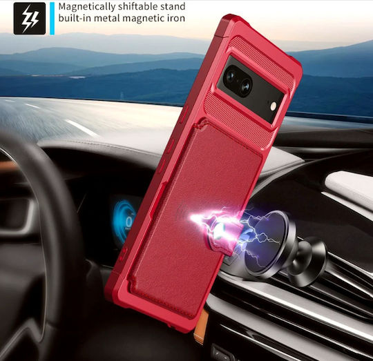 HappyCase Wallet Σιλικόνης 0.5mm Κόκκινο (Google Pixel 7)