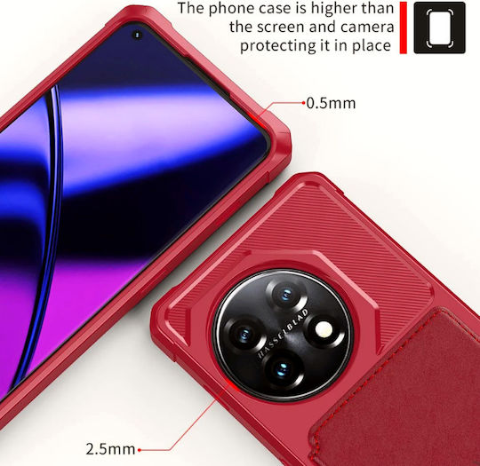 HappyCase Brieftasche Silikon 0.5mm Rot (OnePlus 11)