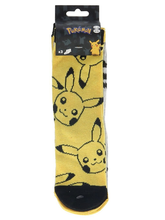 Παιδικές Κάλτσες Pokémon Κίτρινες 3 Ζευγάρια