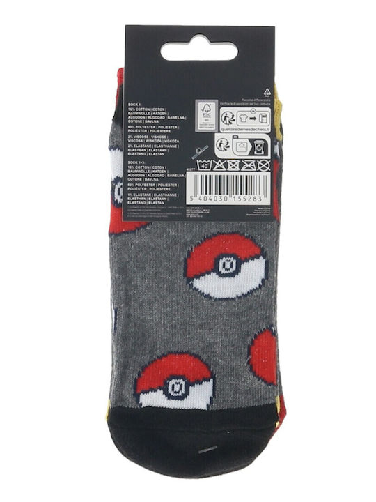 Детски къси чорапи Pokémon dark grey 3 Чифта