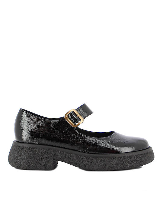 Fratelli Petridi Piele Ballerinas Negru