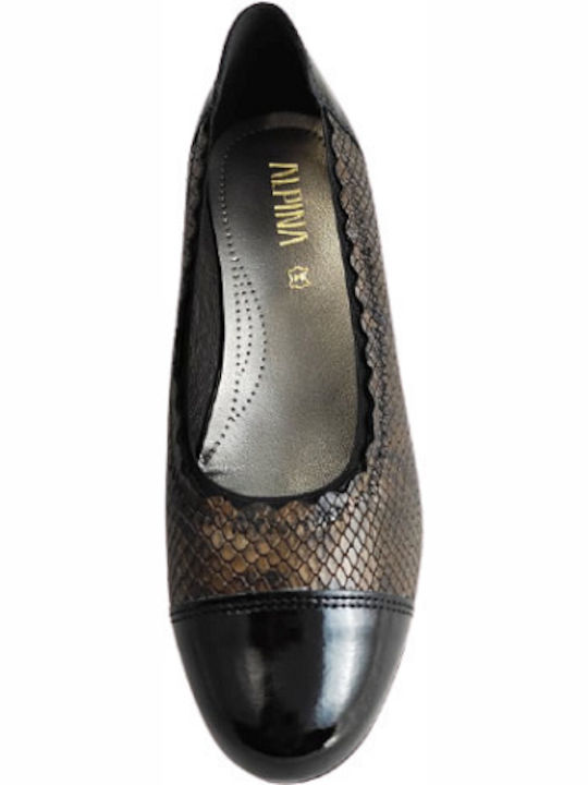 Pantofi balerini pentru femei Bronze Black