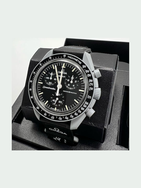 Swatch Moonswatch Mission Ανδρικό Ρολόι Μπαταρίας με Κεραμικό Μπρασελέ Swatch Moonswatch
