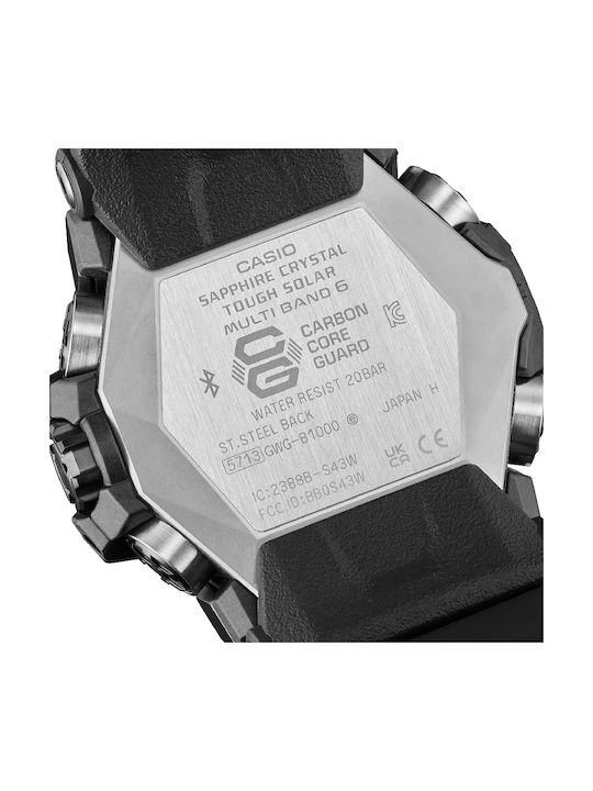 Casio Mudmaster Uhr Solar mit Schwarz Kautschukarmband