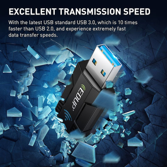 EDUP EP-AC1689GS USB Netzwerkadapter mit Drahtloser Verbindung Wi-Fi 11Mbps
