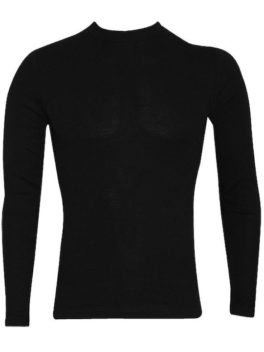 Minerva Men's Undershirt Long-sleeved BLACK