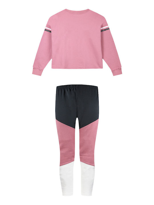 Energiers Kids Set with Leggings Winter 2pcs Pink Φούτερ