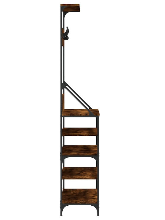 vidaXL Floor Garment Rack made of Metal Brown 90x34x184cm