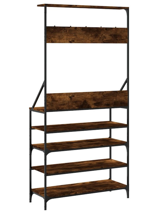 vidaXL Floor Garment Rack made of Metal Brown 90x34x184cm