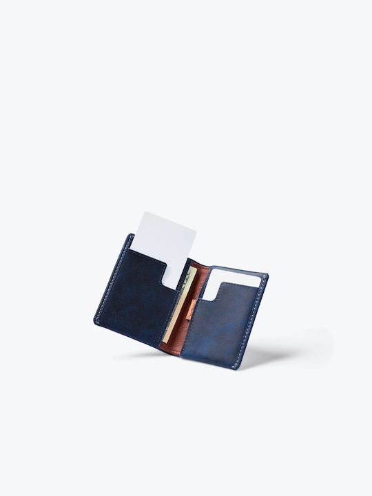 Slim Sleeve Leather Men's Wallet Cards Blue