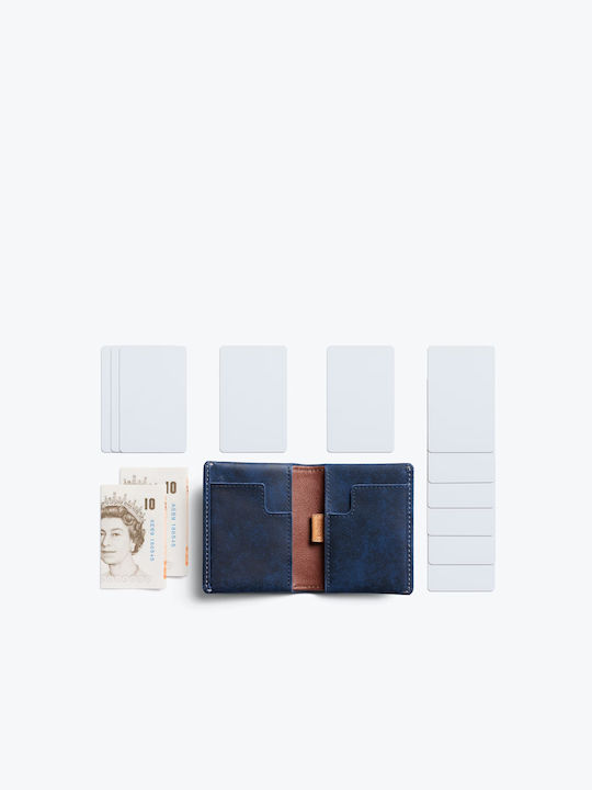 Slim Sleeve Leather Men's Wallet Cards Blue