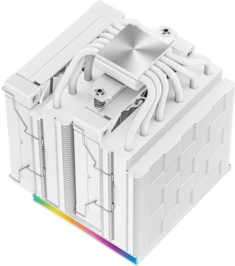 Deepcool AK620 Digital Ψύκτρα Επεξεργαστή Διπλού Ανεμιστήρα για Socket AM4/AM5/1200/115x/1700 με ARGB Φωτισμό Λευκή