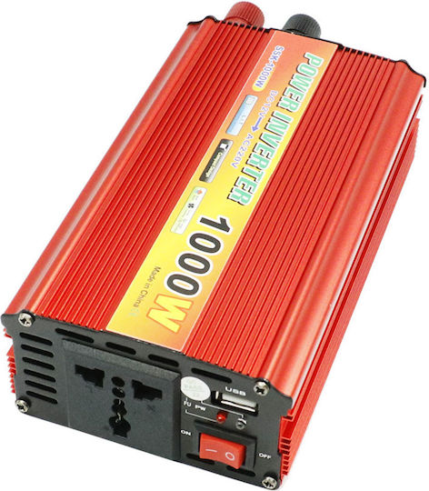 Factory Invertor Auto 1000W pentru Convertirea 12V DC în 220V AC cu 1xUSB