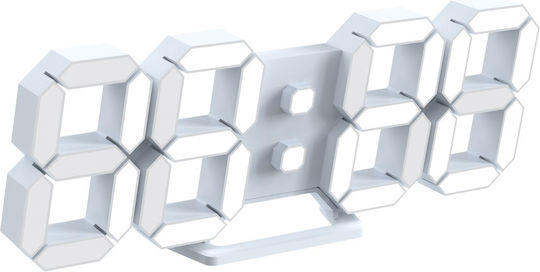 EDUP Ceas De Masă Digital Led Cu Ceas Deșteptător Alb EH-LED1302