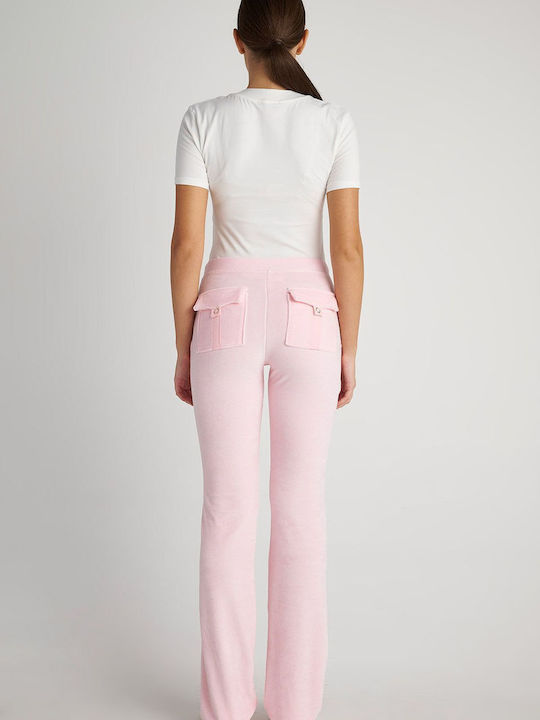 SugarFree Damen-Sweatpants Ausgestellt Rosa Samt