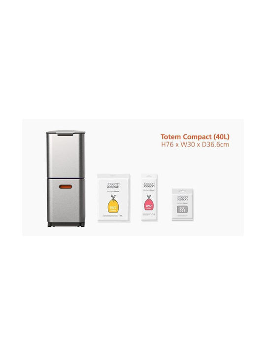 Joseph Joseph Waste Bin Recycling Gray 40lt 1pcs