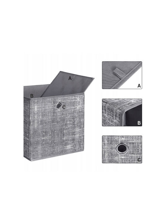 Songmics Fabric Storage Box with Lid Gray 30x30x30cm 6pcs