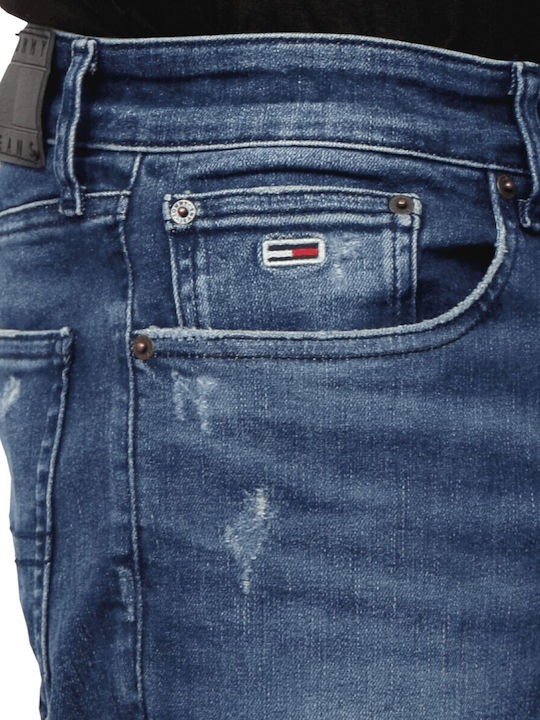 Austin Men's Elastic Jeans Pants With Slim Tapered Fit Blue