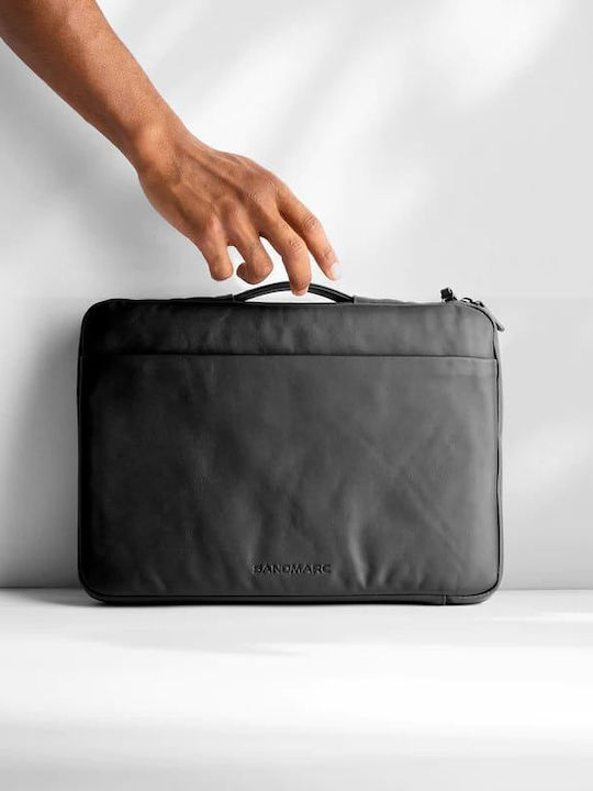 Sandmarc Leather Edition Θήκη για Laptop 14" MacBook Pro 14" σε Μαύρο χρώμα