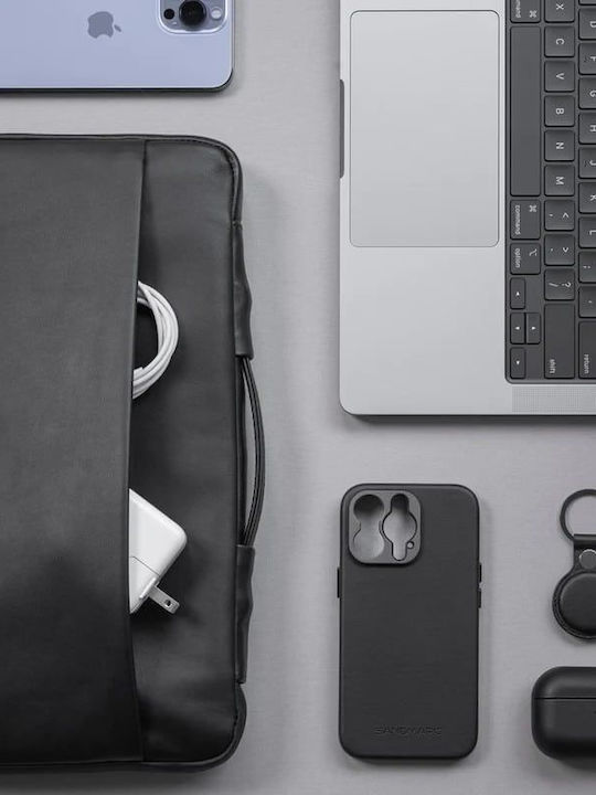 Sandmarc Leather Edition Θήκη για Laptop 14" MacBook Pro 14" σε Μαύρο χρώμα