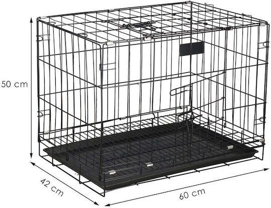 Springos Custi de câine din sârmă cu 2 uși 60x42x50cm