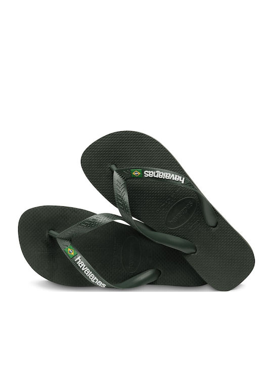 Brasil Logo Men's Flip Flops Khaki