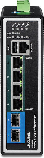 Trendnet TI-BG62I Managed L2 PoE++ Switch με 4 Θύρες Gigabit (1Gbps) Ethernet και 2 SFP Θύρες