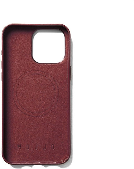 Mujjo Wallet Piele 1mm Burgundy (iPhone 15 Pro Max)