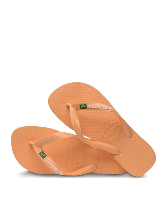 Brasil Logo Damen Zehentrenner in Orangen Farbe