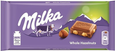 Milka Σοκολάτα Γάλακτος Ολόκληρα Φουντούκια 100gr