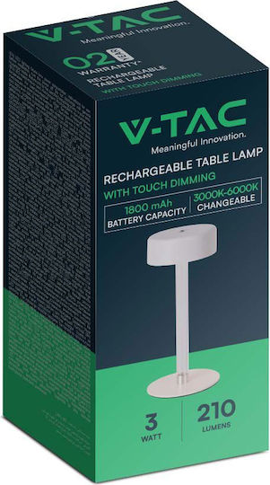 V-TAC Μεταλλικό Πορτατίφ LED με Λευκό Καπέλο και Βάση