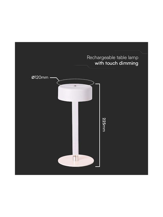 V-TAC Metal Lampă de masă LED cu Abajur Alb și Bază