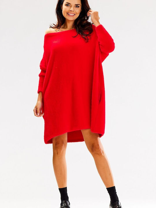 Awama Damen Langarm Pullover Rot