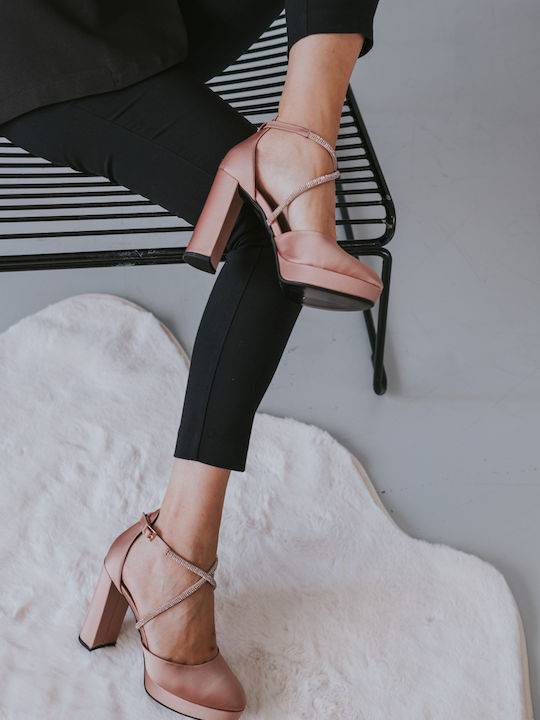 Beatris Black Heels with Strap