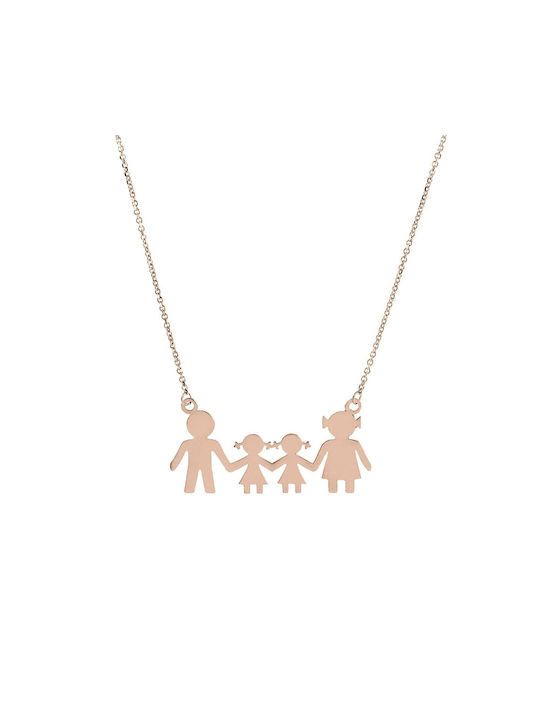 Ioannou24 Necklace Family from Rose Gold 9 K