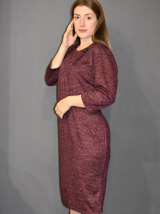 Karina Mini Dress Knitted Bordeaux