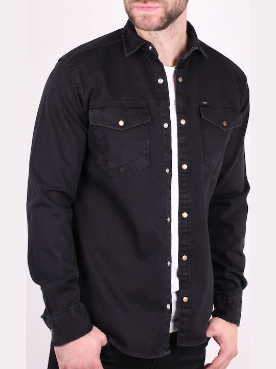 Cu mânecă lungă Denim Cămașă Black